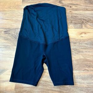 Isabel By Ingrid & Isabel Womens Maternity Black Belly Band Biker Shorts Small